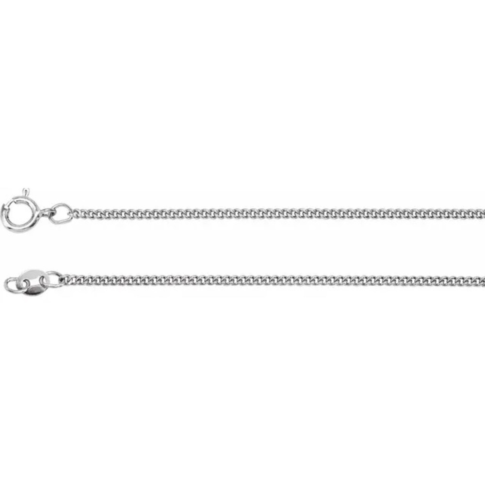 Solid Curb Link Flat Chain 24" Chain Sterling Sil… - image 1